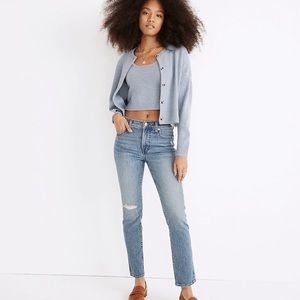 Madewell Mid-Rise Perfect Vintage Jean in Ainsdale Wash: Knee-Rip Edition